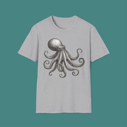 Vintage Etching Octopus Unisex T-Shirt