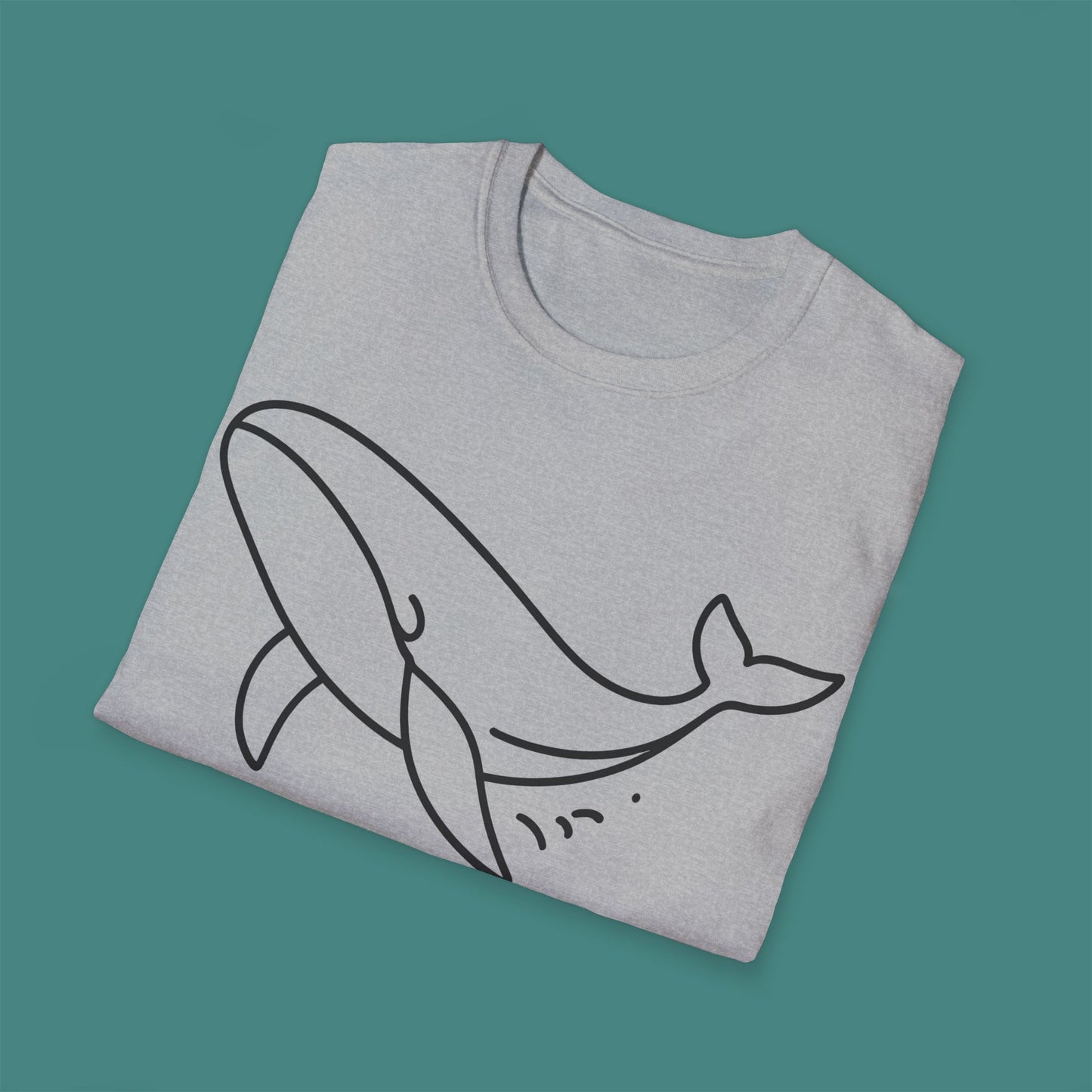 Minimalist Line Art Whale Unisex T-Shirt