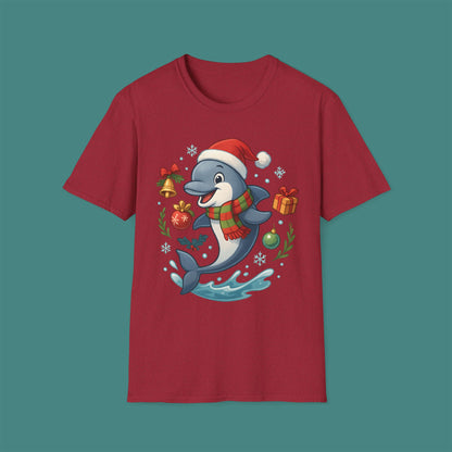 Christmas Dolphin Unisex T-Shirt