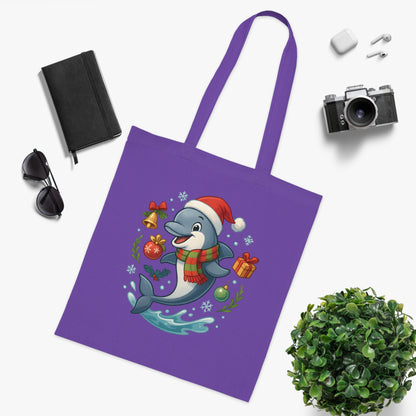 Christmas Dolphin Tote Bag