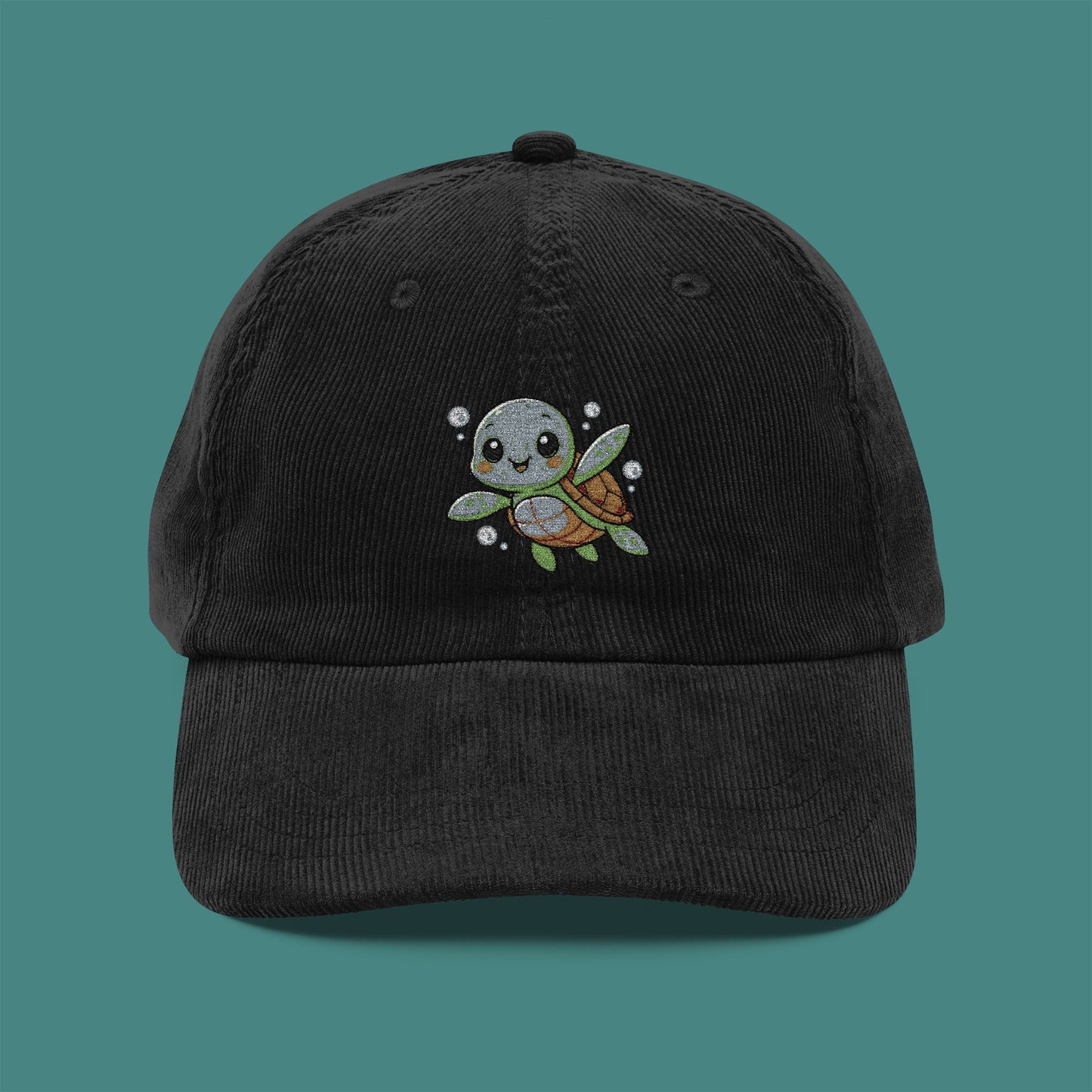 Cartoon Cute Turtle Corduroy Embroidered Cap