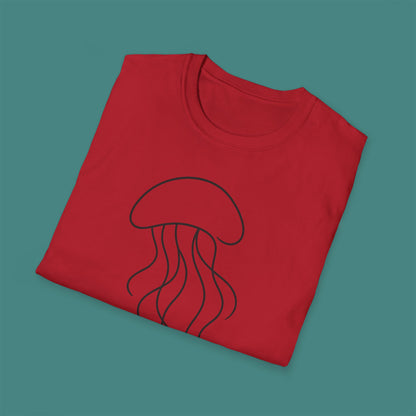 Minimalist Line Art Jellyfish Unisex T-Shirt
