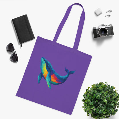 Geometric Polygon Whale Tote Bag