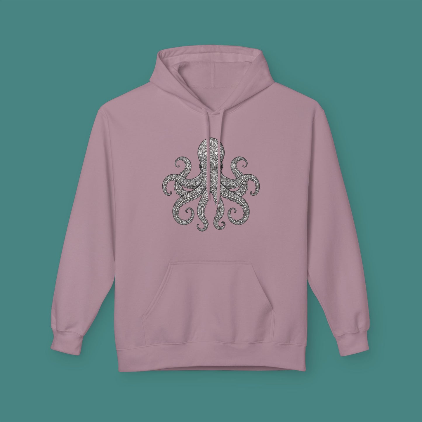 Intricate Mandala Octopus Fleece Unisex Hoodie