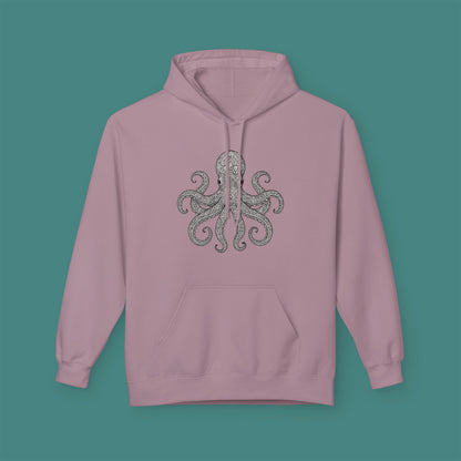 Intricate Mandala Octopus Fleece Unisex Hoodie