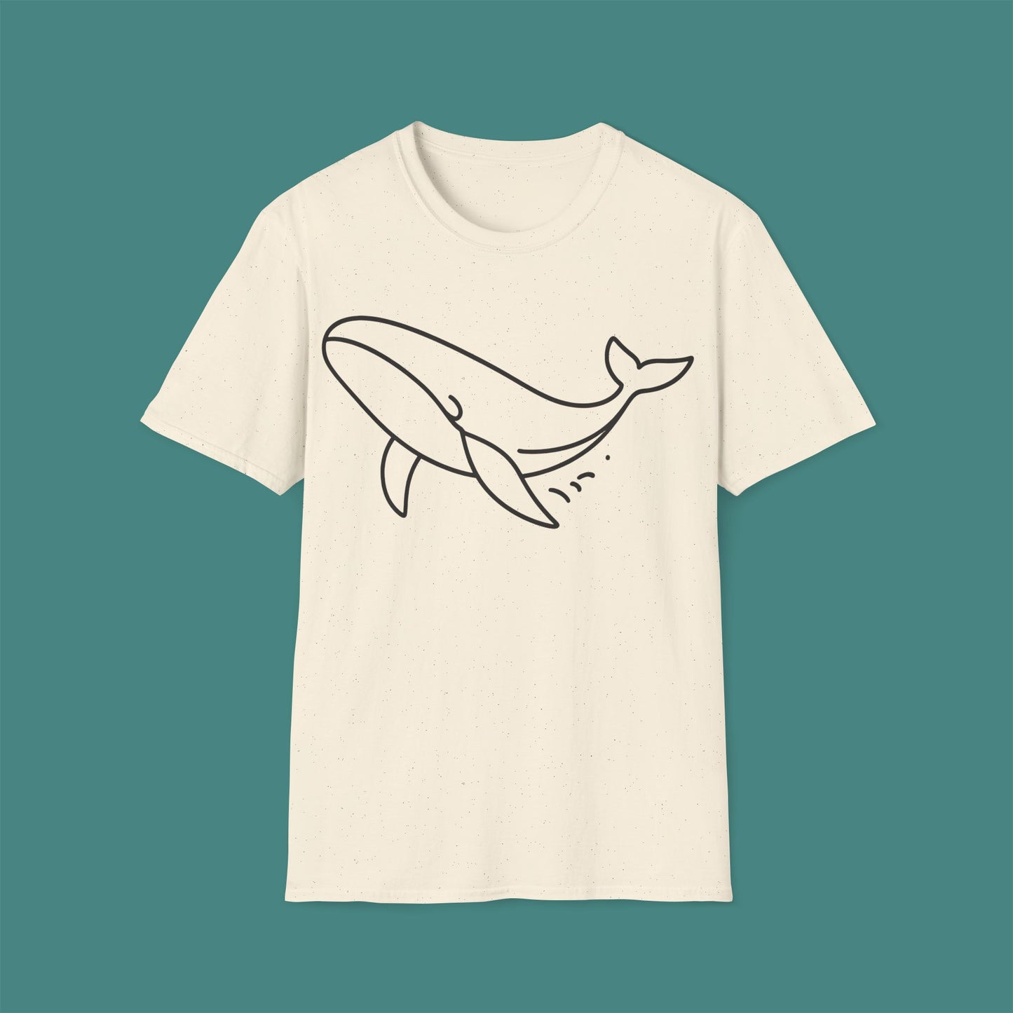 Minimalist Line Art Whale Unisex T-Shirt