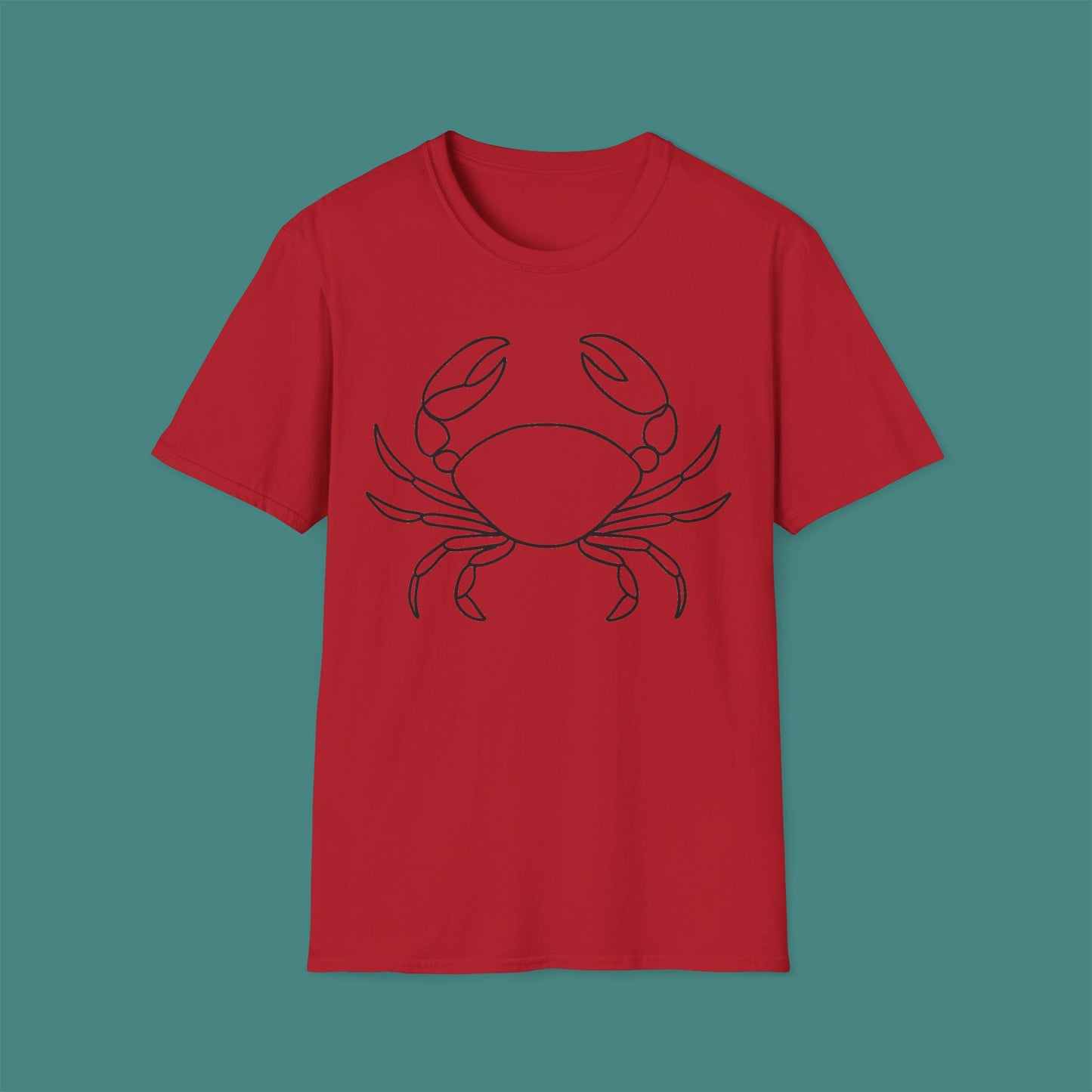 Minimalist Line Art Crab Unisex T-Shirt