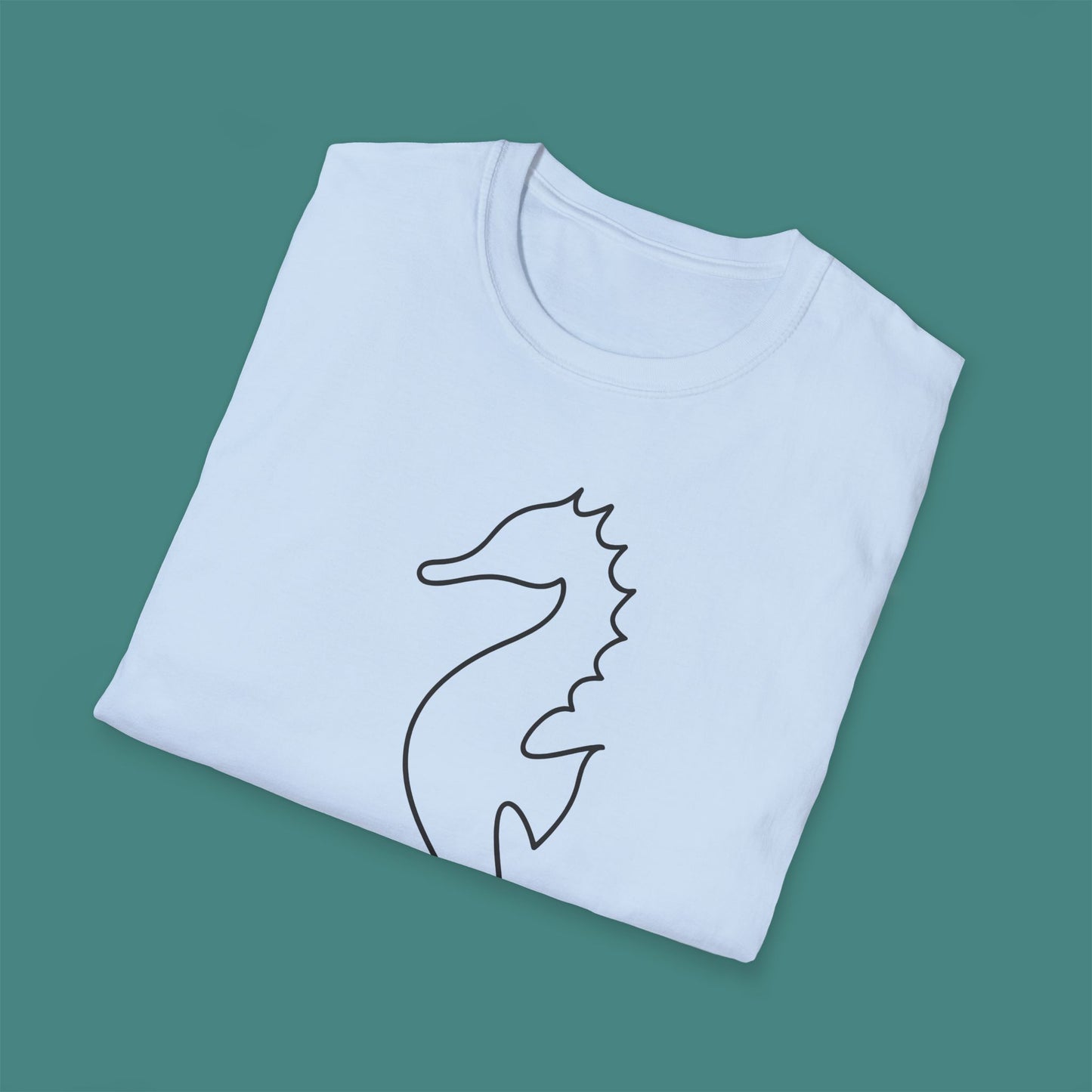 Minimalist Line Art Seahorse Unisex T-Shirt