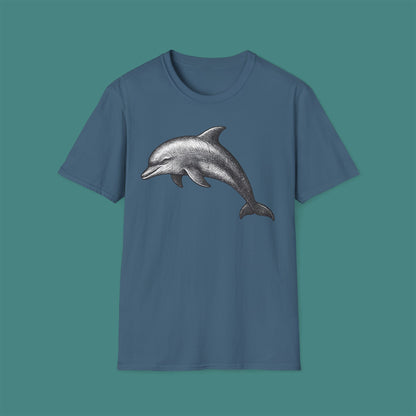 Vintage Etching Dolphin Unisex T-Shirt