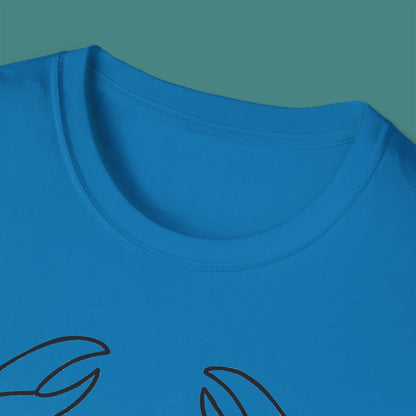 Minimalist Line Art Crab Unisex T-Shirt