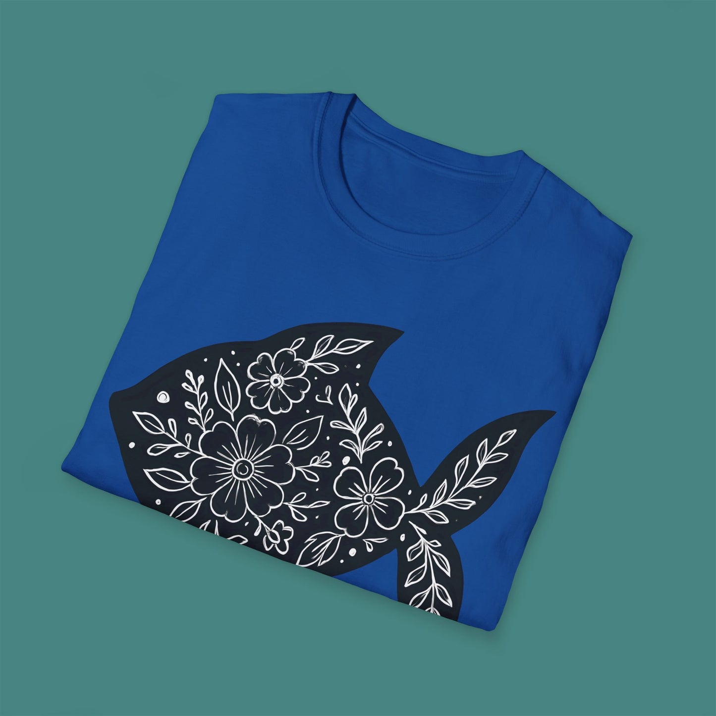 Floral Fish Silhouette Unisex T-Shirt