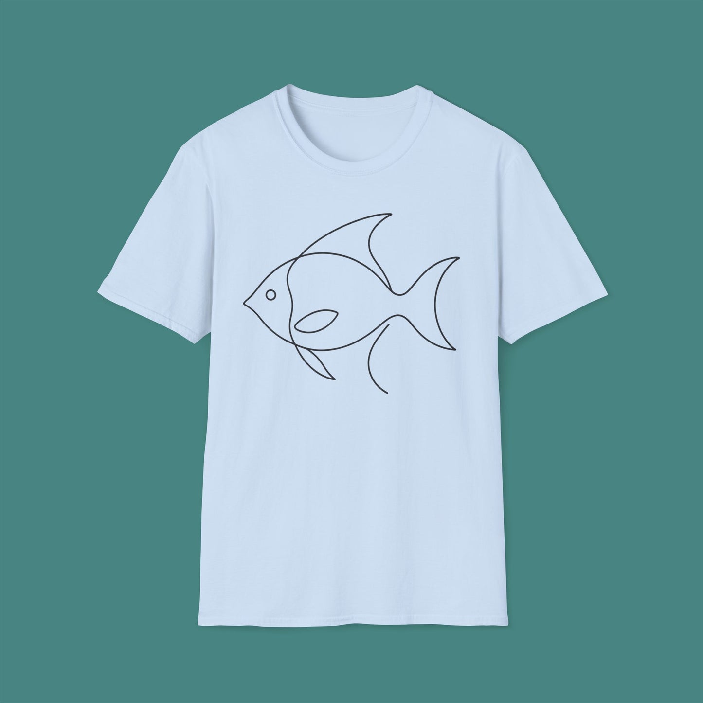 Minimalist Line Art Fish Unisex T-Shirt