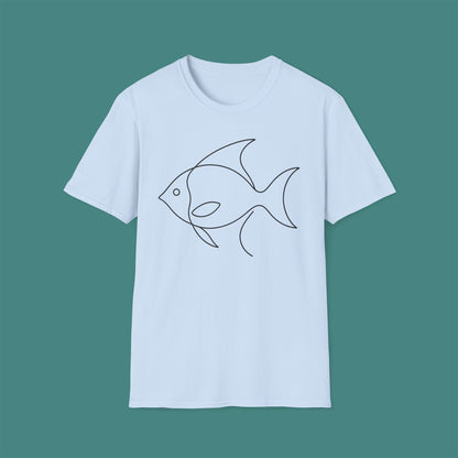 Minimalist Line Art Fish Unisex T-Shirt