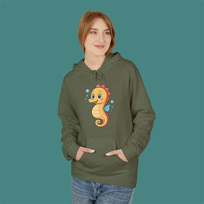 Cartoon Cute Seahorse Fleece Unisex Hoodie