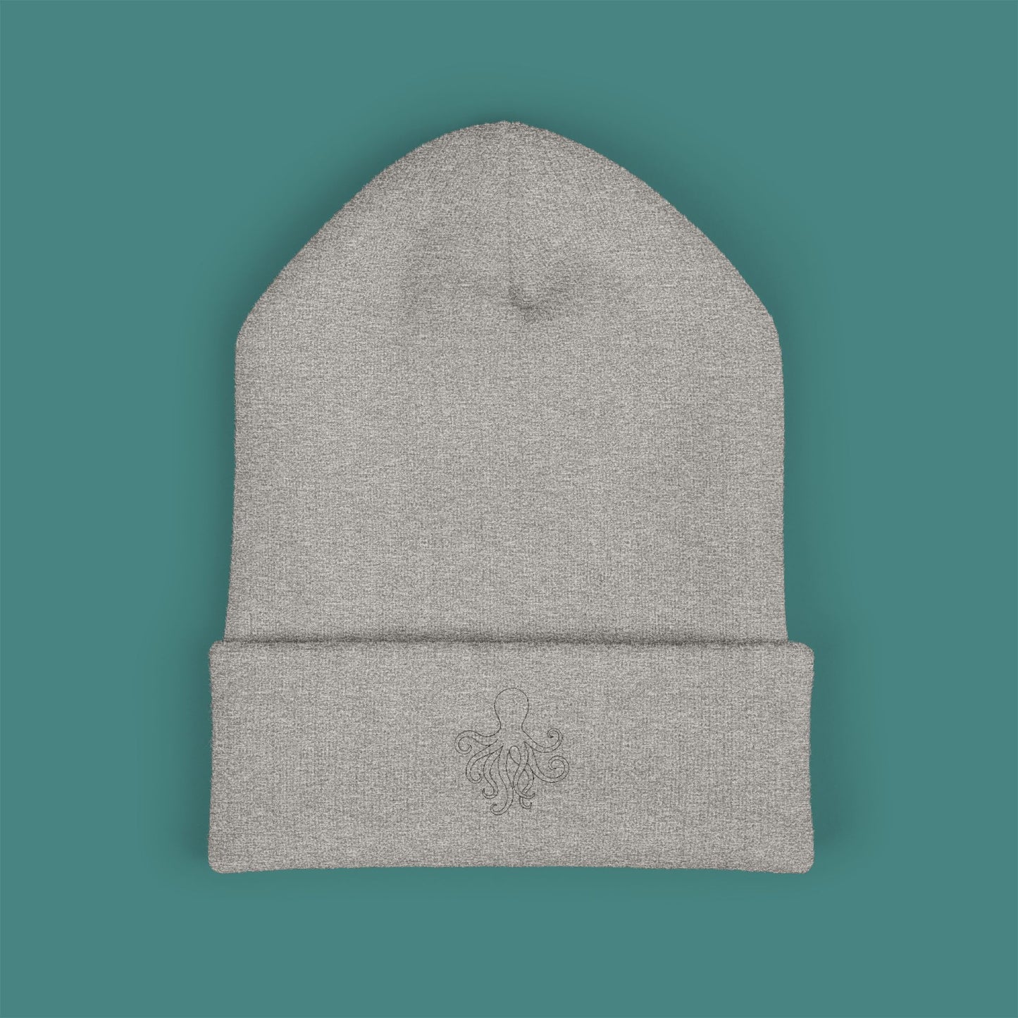 Minimalist Line Art Octopus Embroidered Beanie