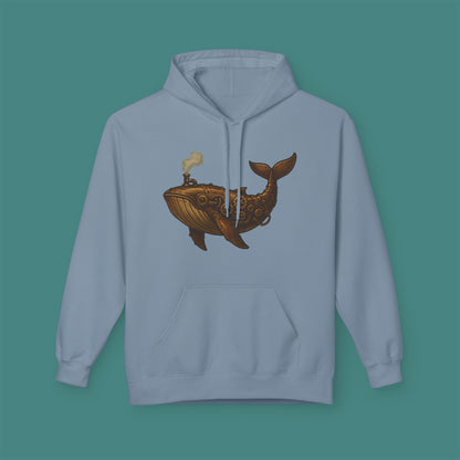 Steampunk Mechanical Whale Fleece Unisex Hoodie
