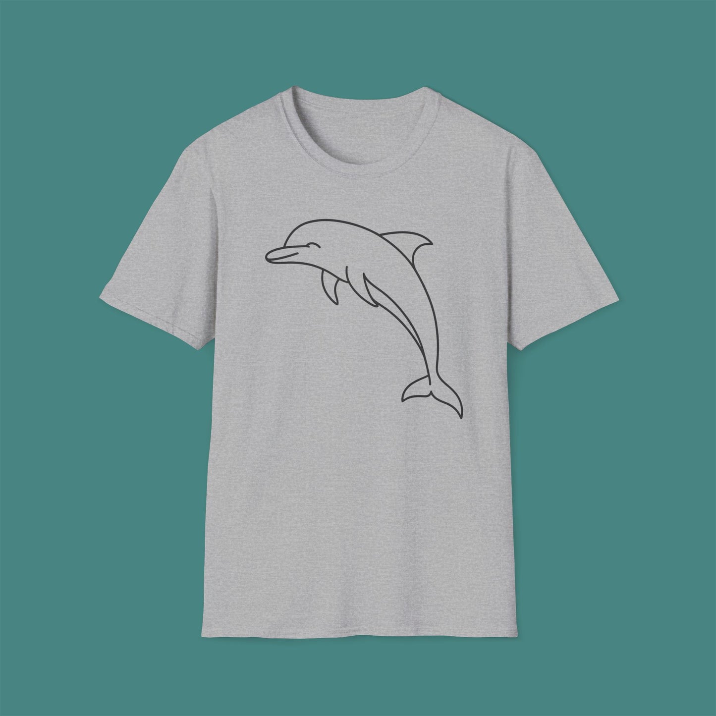Minimalist Line Art Dolphin Unisex T-Shirt