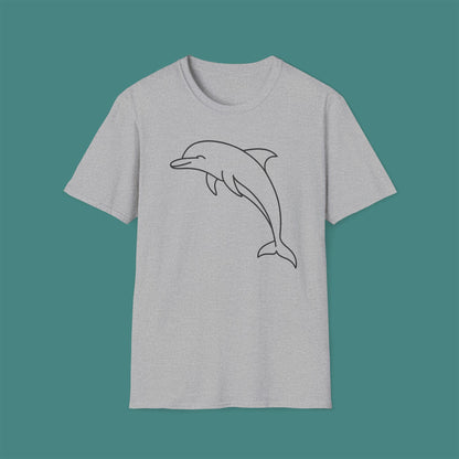Minimalist Line Art Dolphin Unisex T-Shirt
