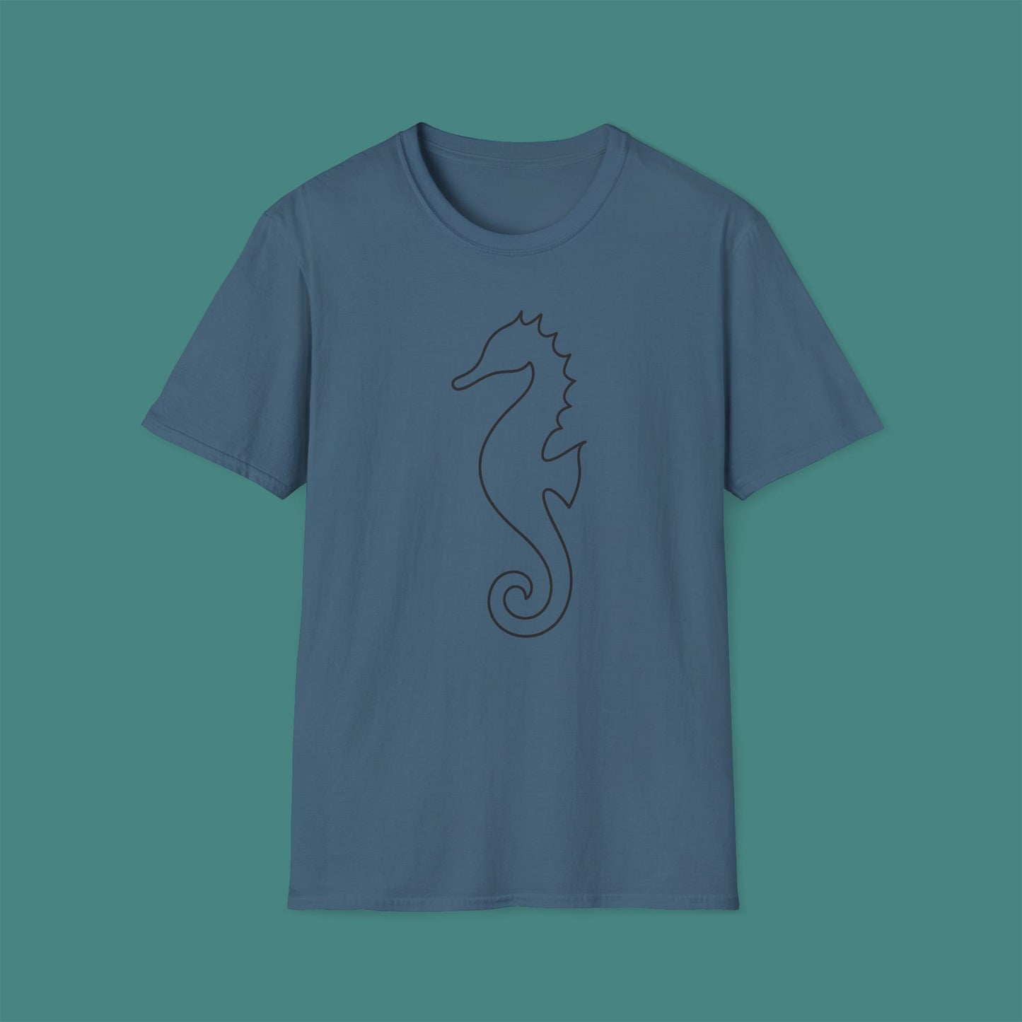 Minimalist Line Art Seahorse Unisex T-Shirt