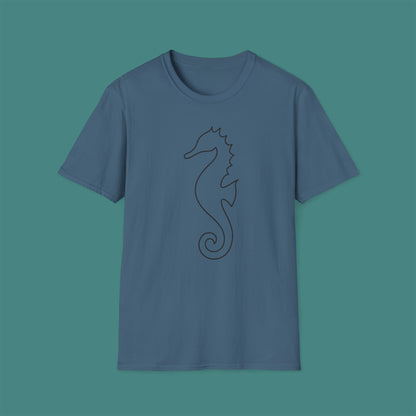 Minimalist Line Art Seahorse Unisex T-Shirt