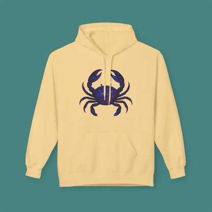 Cosmic Galaxy Crab Fleece Unisex Hoodie