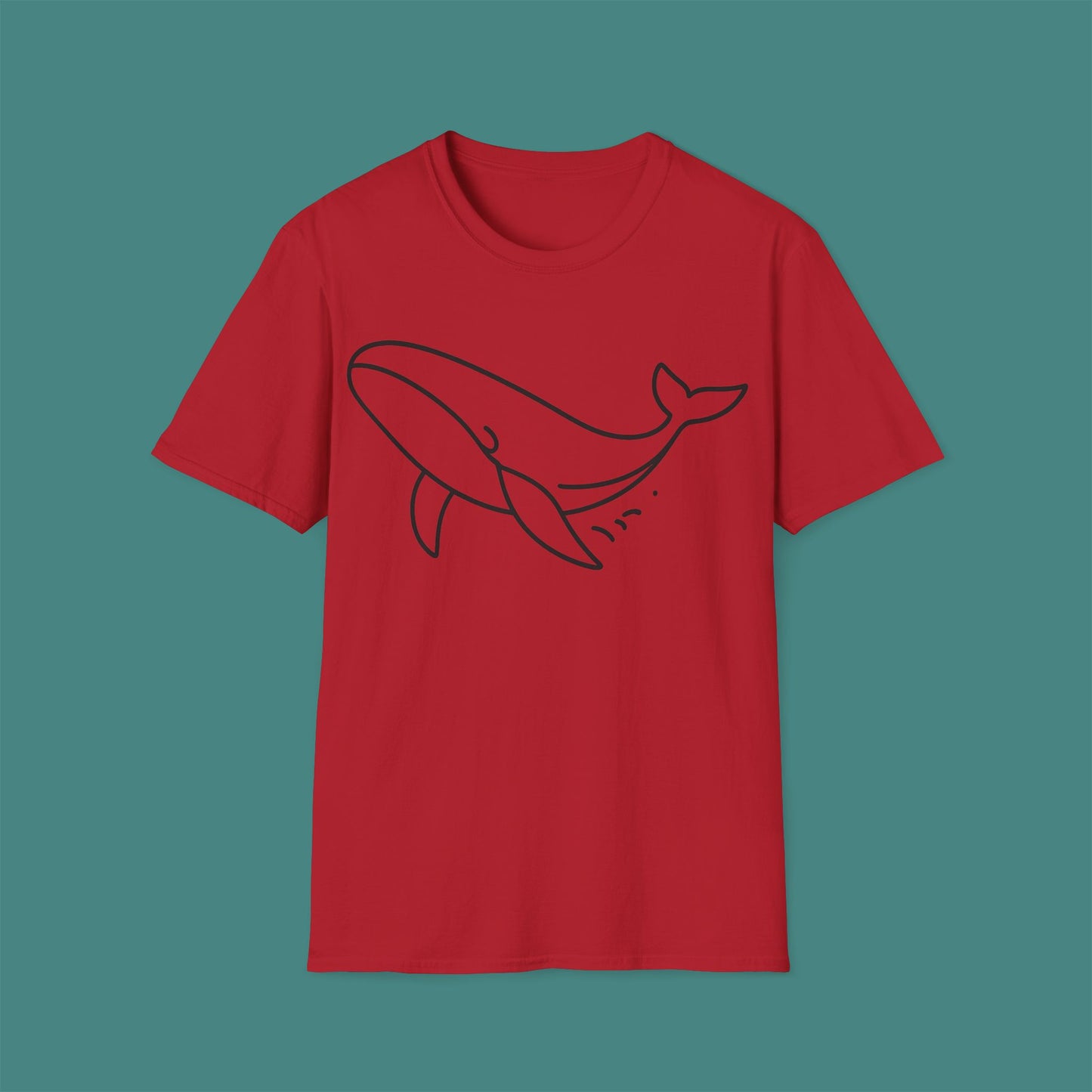 Minimalist Line Art Whale Unisex T-Shirt