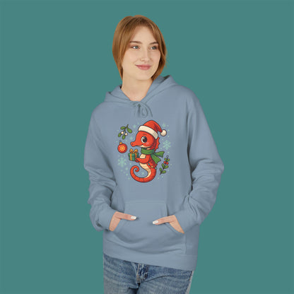 Christmas Seahorse Fleece Unisex Hoodie