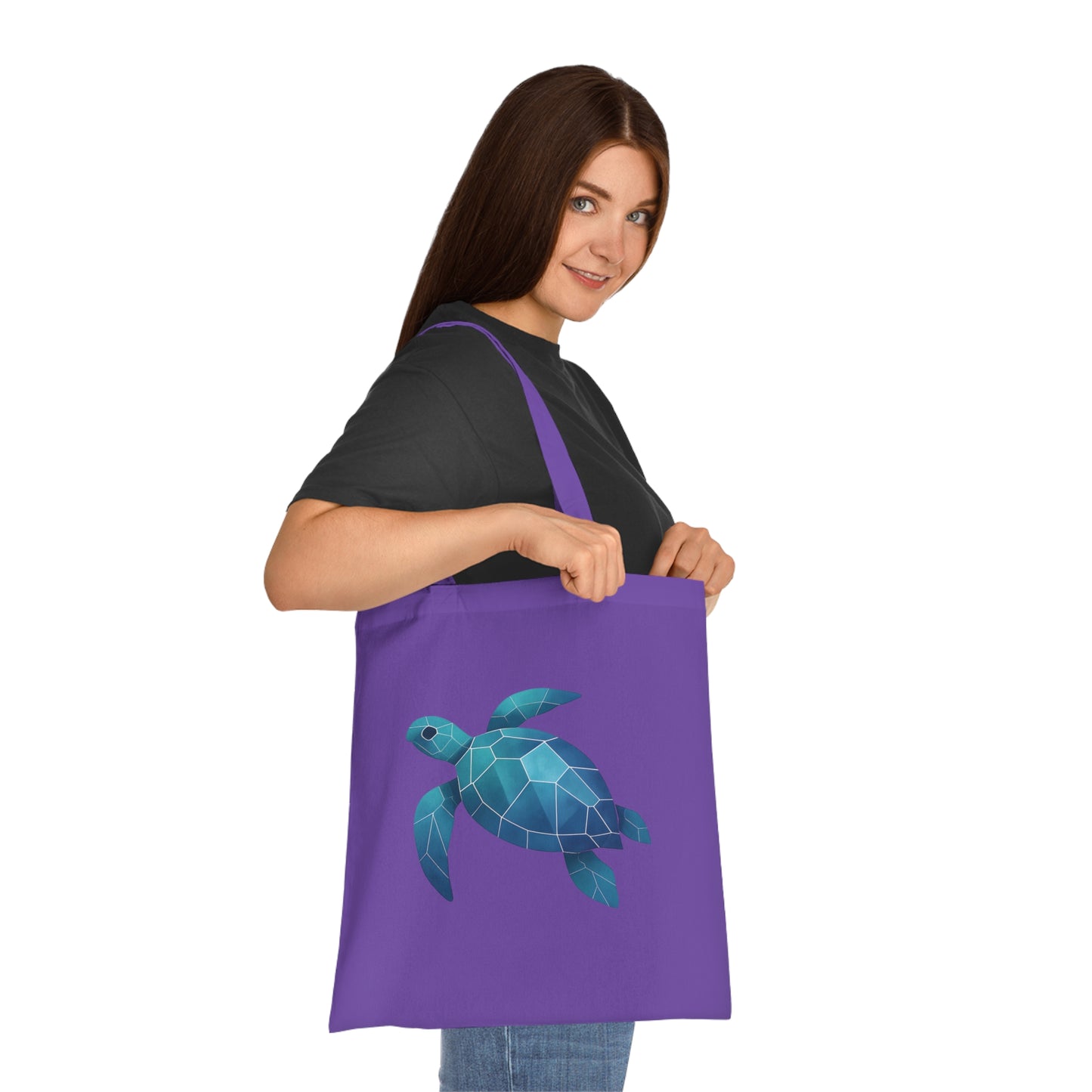Geometric Polygon Turtle Tote Bag