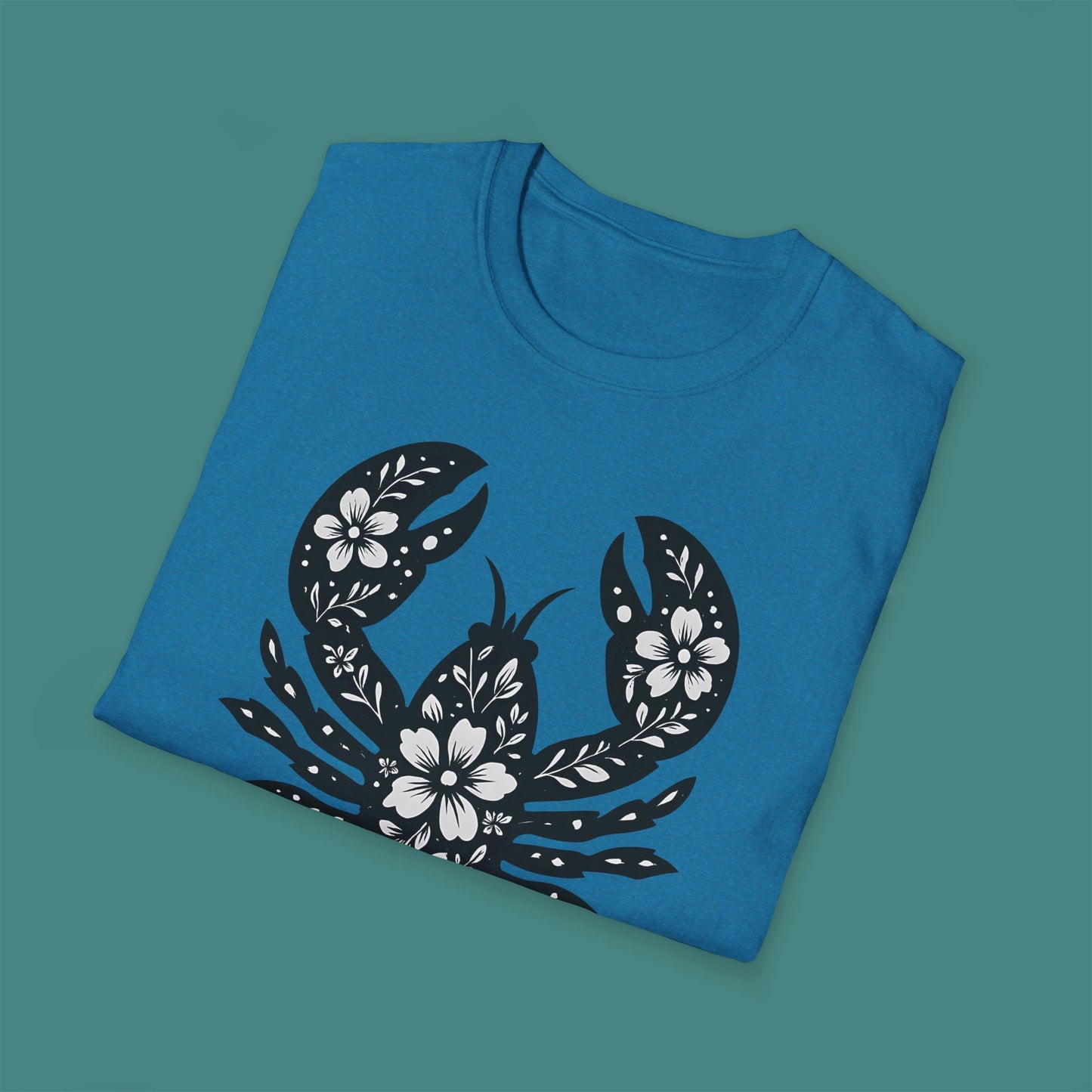 Floral Lobster Silhouette Unisex T-Shirt