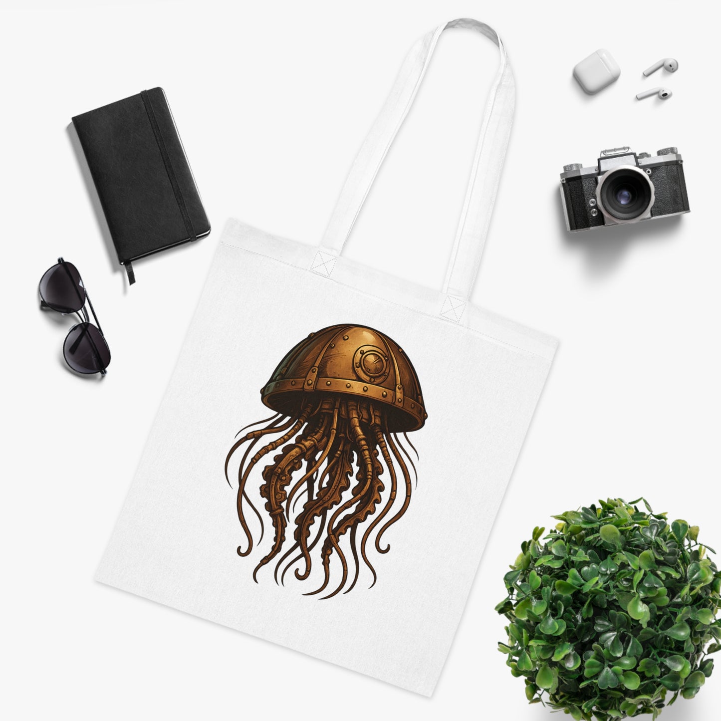 Steampunk Mechanical Jellyfish Tote Bag