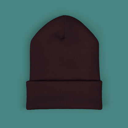 Geometric Polygon Turtle Embroidered Beanie