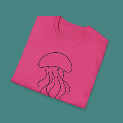 Minimalist Line Art Jellyfish Unisex T-Shirt
