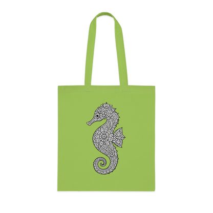 Intricate Mandala Seahorse Tote Bag