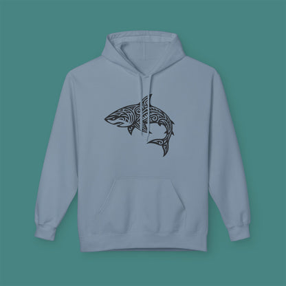Tribal Tattoo Shark Fleece Unisex Hoodie