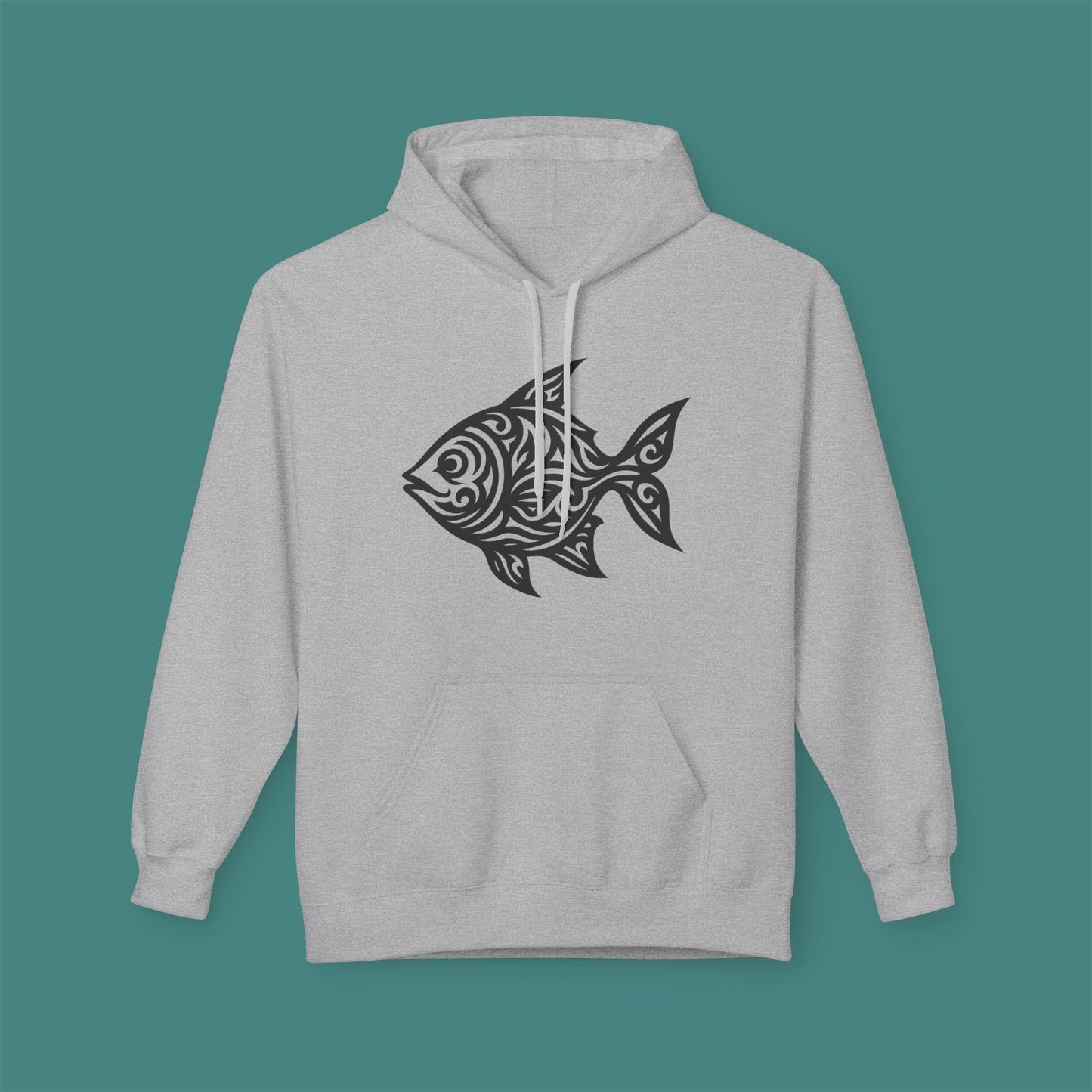 Tribal Tattoo Fish Fleece Unisex Hoodie