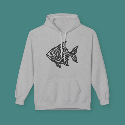 Tribal Tattoo Fish Fleece Unisex Hoodie