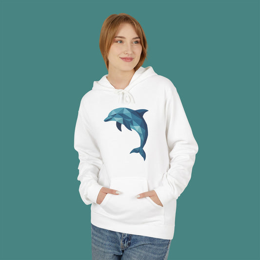 Geometric Polygon Dolphin Fleece Unisex Hoodie