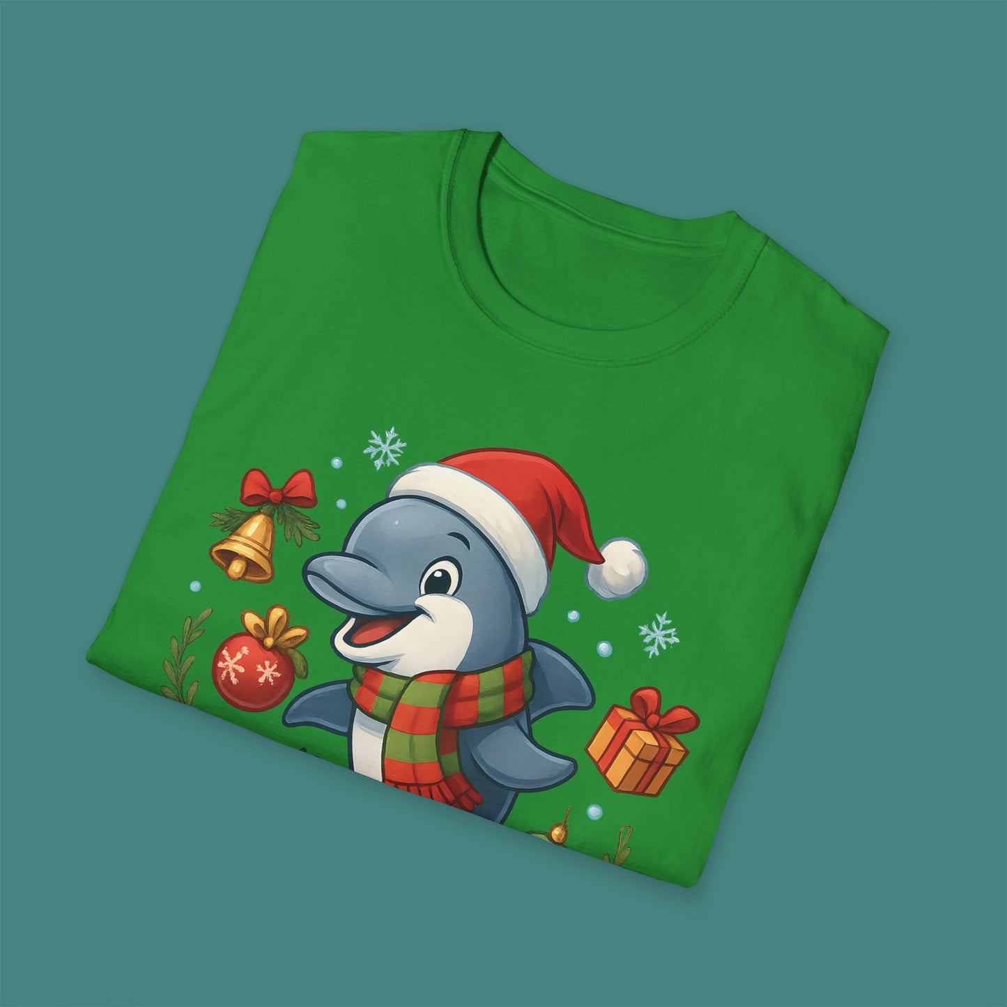 Christmas Dolphin Unisex T-Shirt