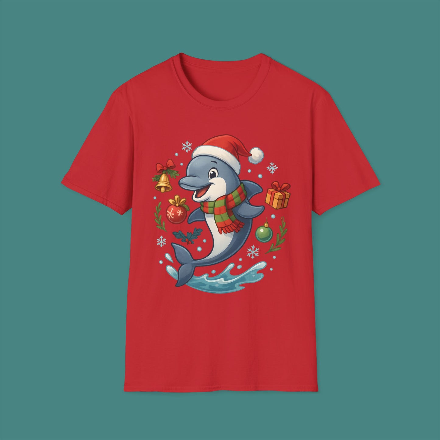 Christmas Dolphin Unisex T-Shirt