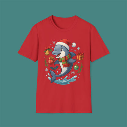 Christmas Dolphin Unisex T-Shirt