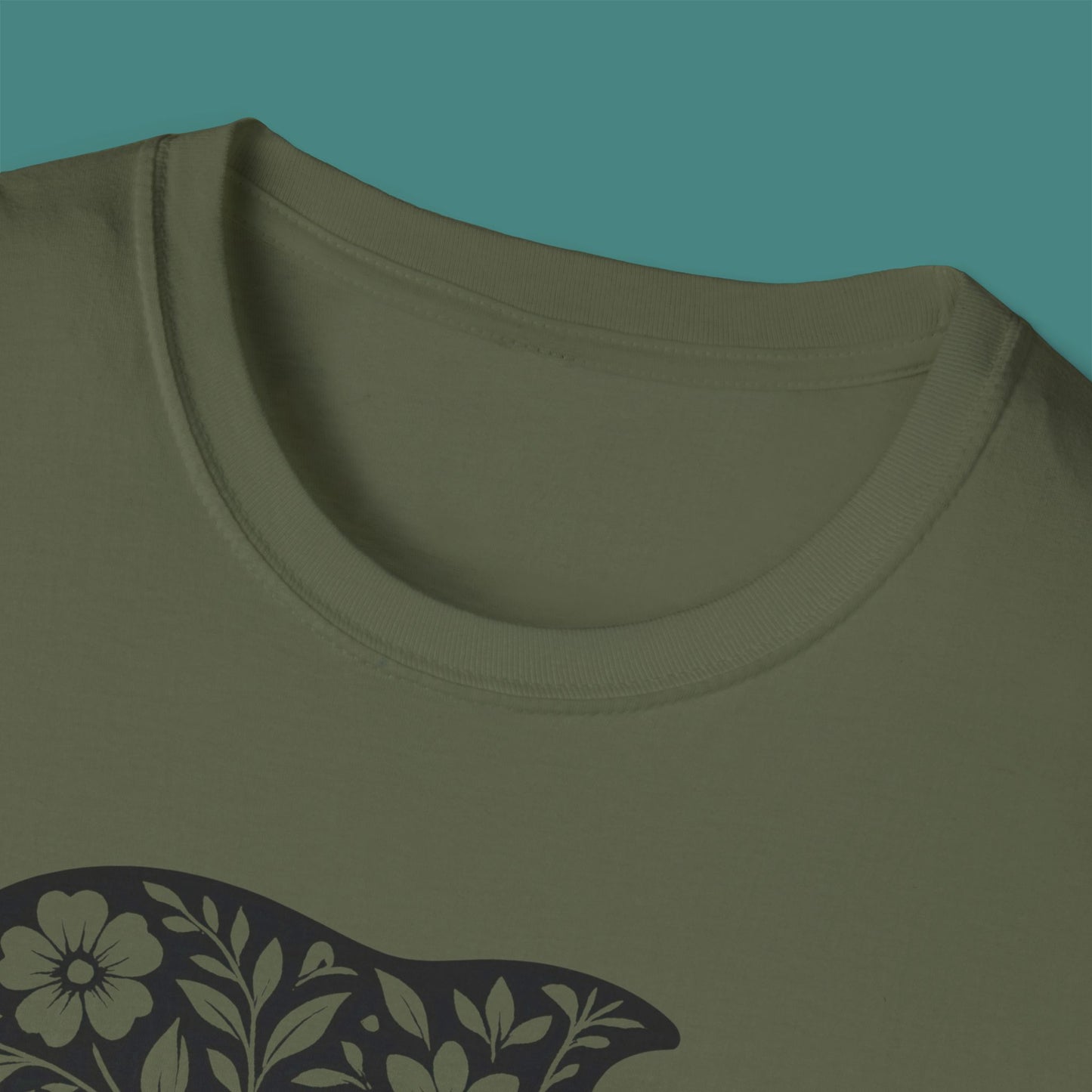 Floral Dolphin Silhouette Unisex T-Shirt