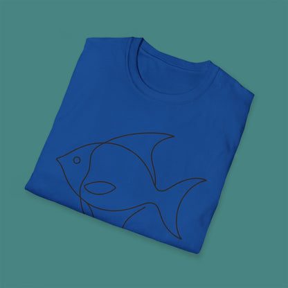 Minimalist Line Art Fish Unisex T-Shirt