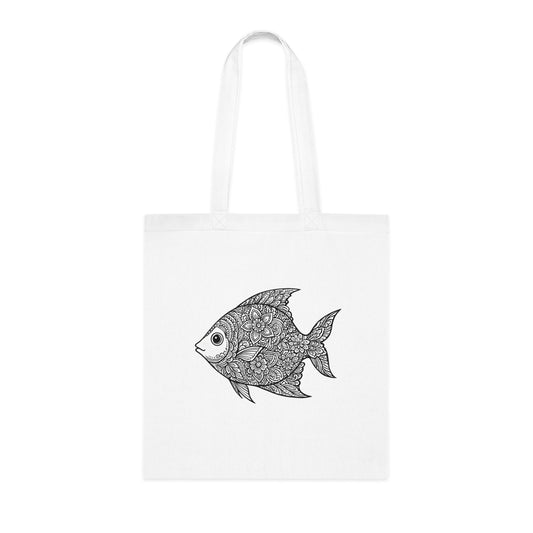 Intricate Mandala Fish Tote Bag