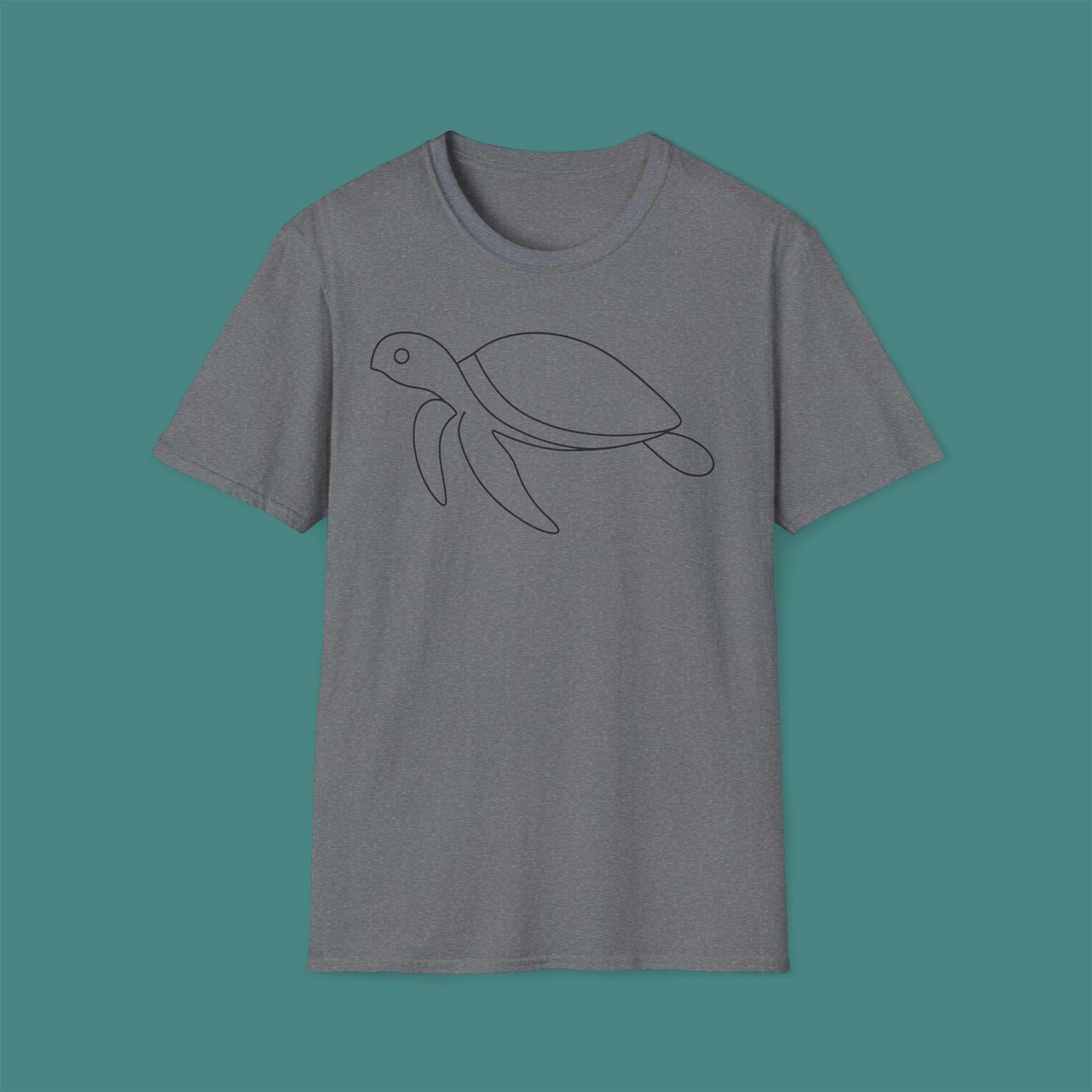 Minimalist Line Art Turtle Unisex T-Shirt