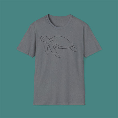 Minimalist Line Art Turtle Unisex T-Shirt