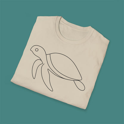 Minimalist Line Art Turtle Unisex T-Shirt