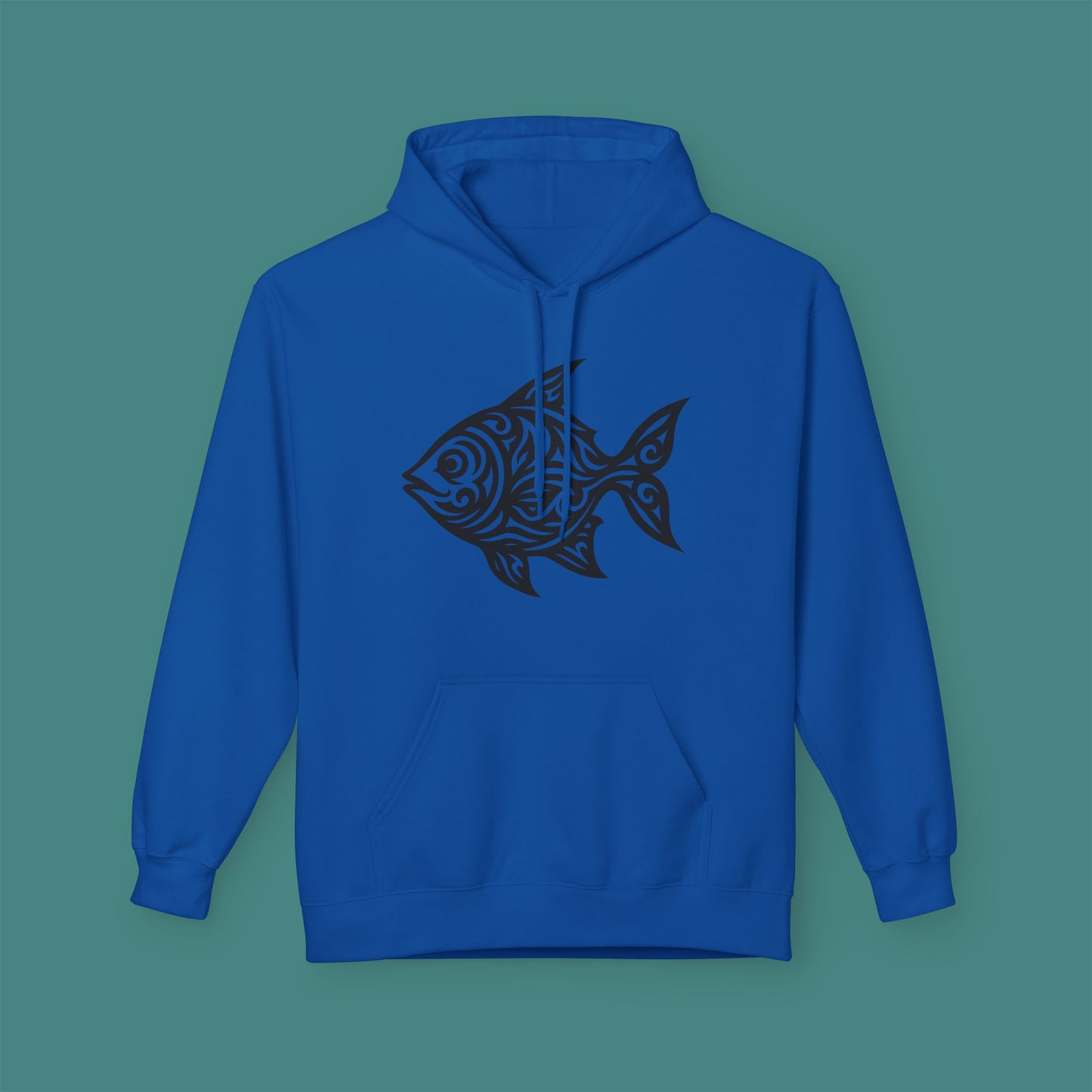 Tribal Tattoo Fish Fleece Unisex Hoodie