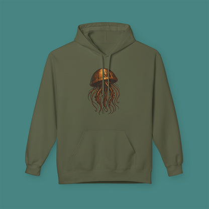 Steampunk Mechanical Jellyfish Fleece Unisex Hoodie