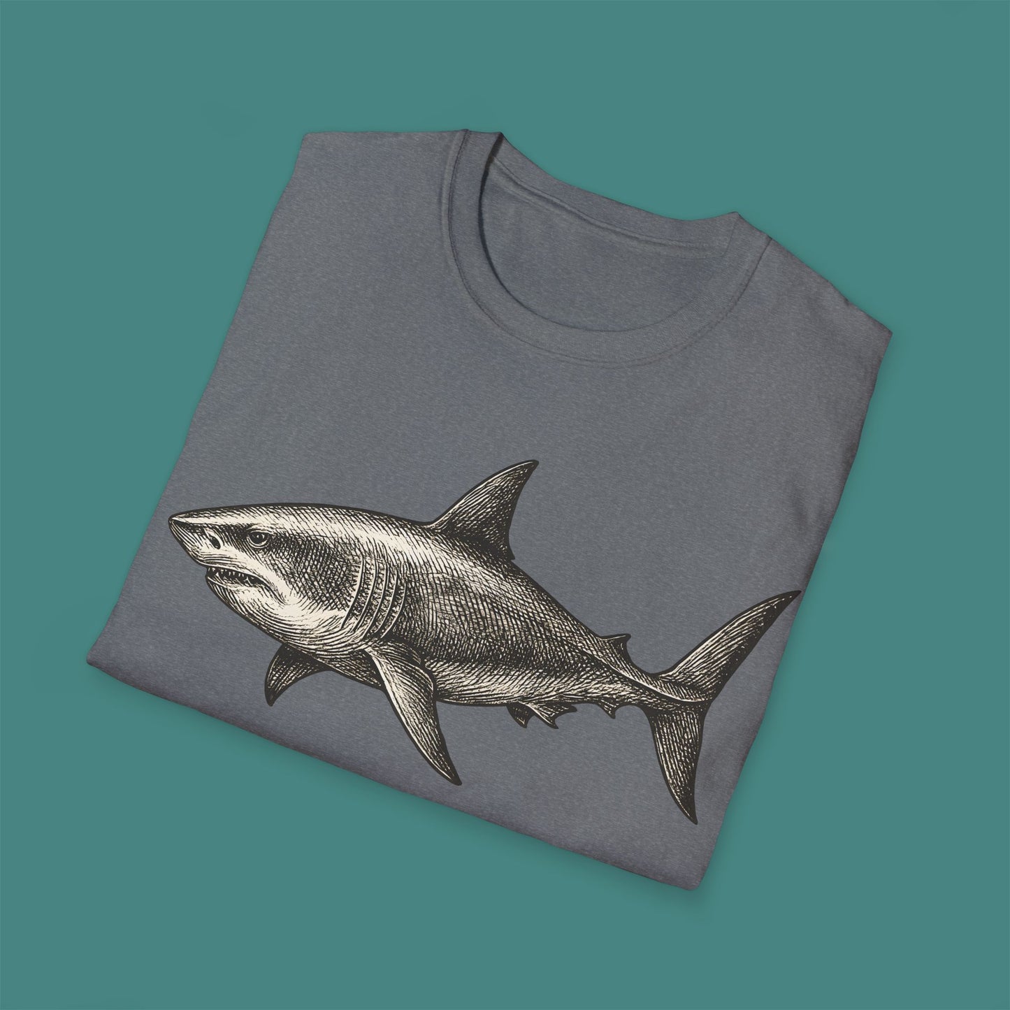 Vintage Etching Shark Unisex T-Shirt