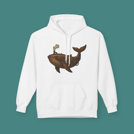 Steampunk Mechanical Whale Fleece Unisex Hoodie
